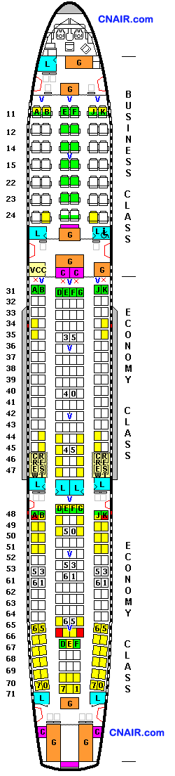 泰國航空公司空中客車A330-300(Version-3302)機型