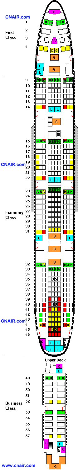 中國國際航空公司波音Boeing 747-400 (International)機(jī)型