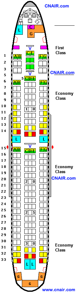 中國國際航空公司波音Boeing 767-200 (Two class)機型