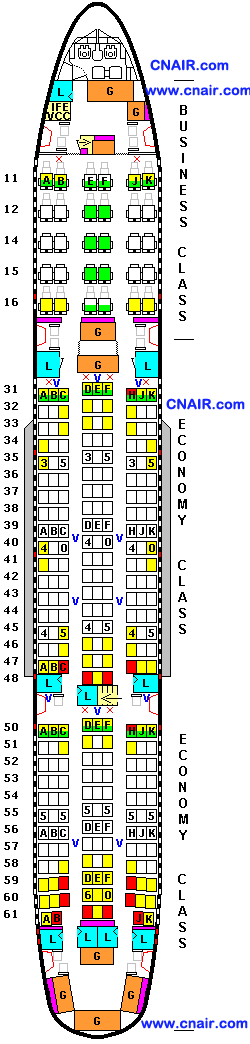 泰國航空公司波音 777-200ER (Version 77E1)機型