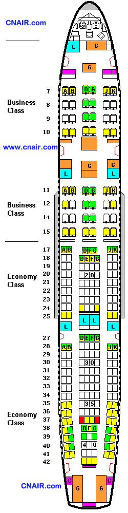 瑞士國際航空公司空中客車A330-200 (Two class)機型