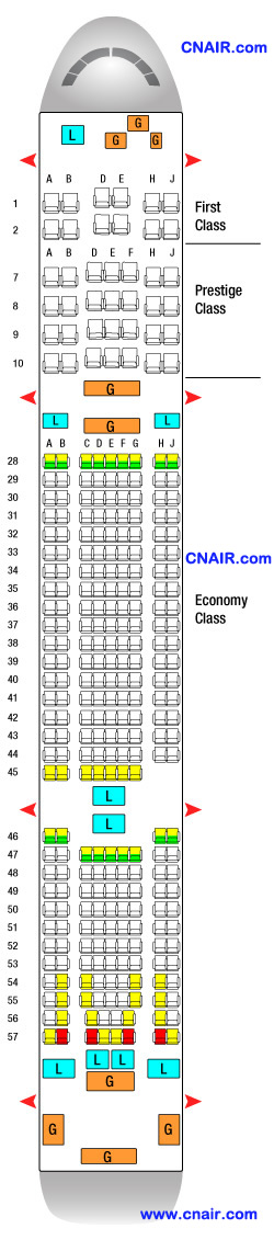 韓國(guó)航空公司波音777-200ER (301 seats) 機(jī)型