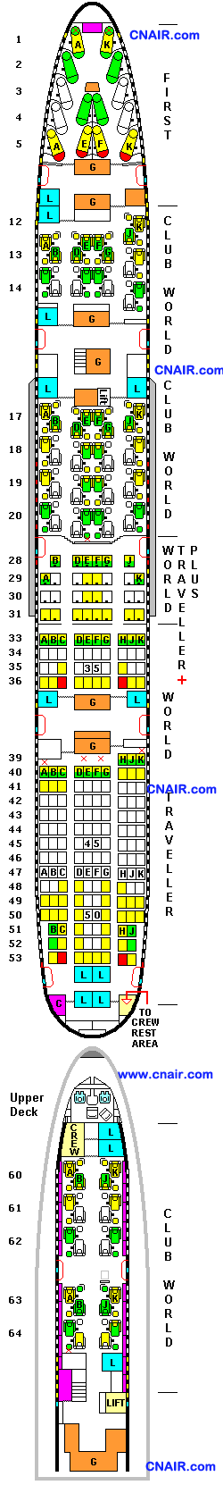 英航航空公司波音Boeing 747-400 (70Next Generation Club World)  機型