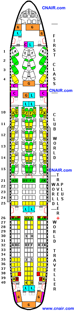 英航航空公司波音Boeing 777 (Four class) 機型