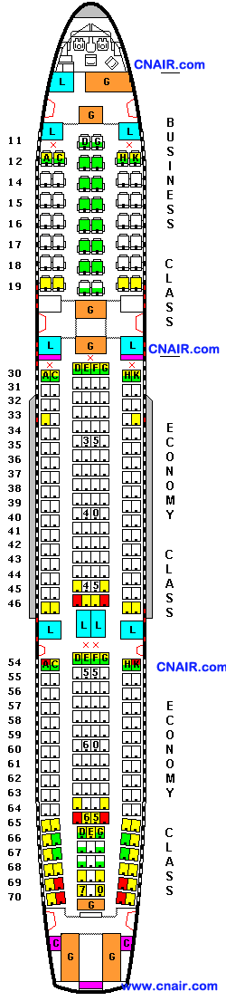 國泰航空公司空中客車Airbus A330-300 (Regional two class) 機型 