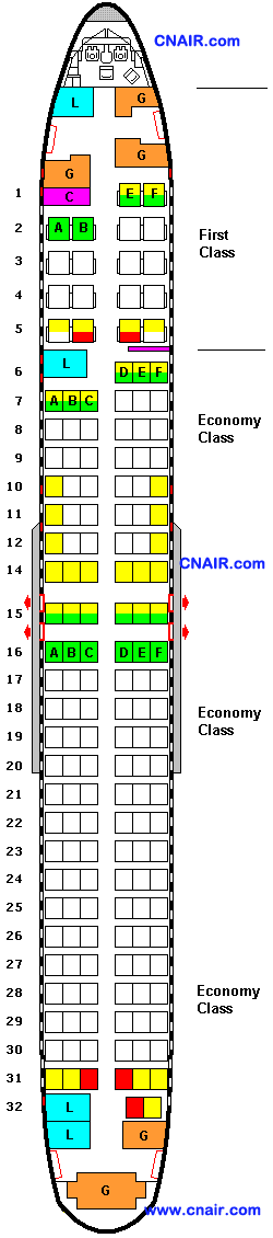 美國大陸航空公司波音 737-900 (Mid-lavatory)機型