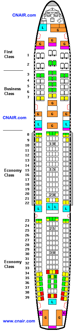 中國(guó)東方航空公司空中客車(chē)A340-300 (Three class)機(jī)型